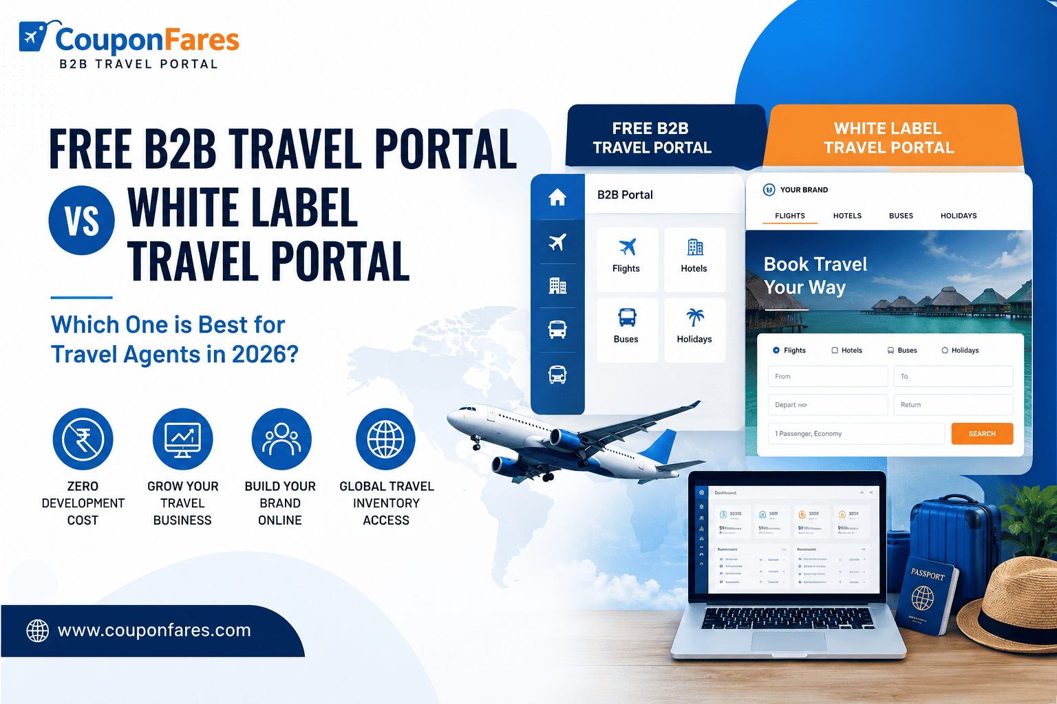 Free B2B Travel Portal vs White Label Travel Portal | Complete Guide - CouponFares